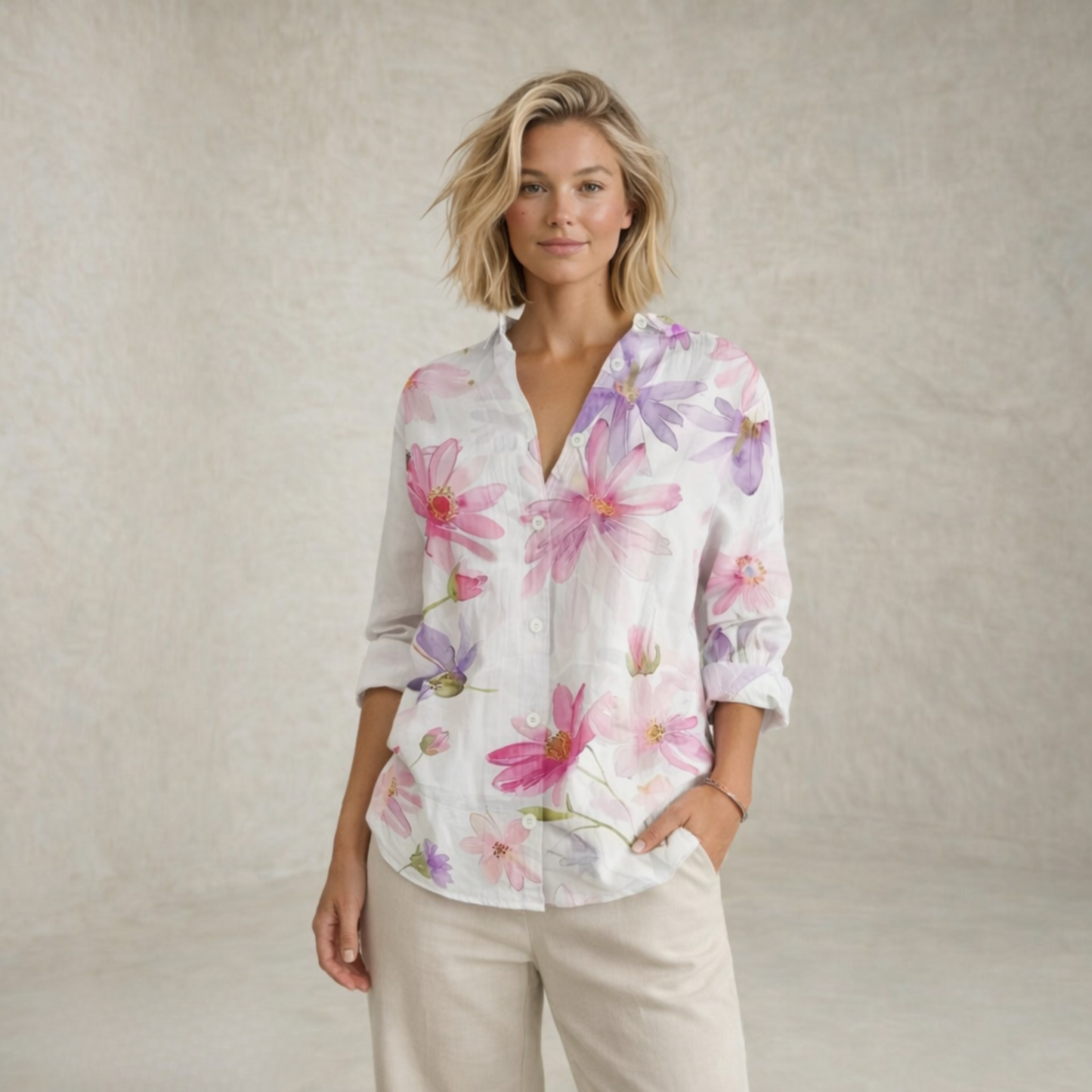 Lydia | Colorful Pattern Art Patterned Blouse