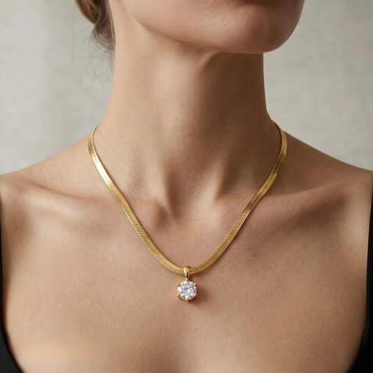 Manon | Sparkling Gold Rhinestone Necklace