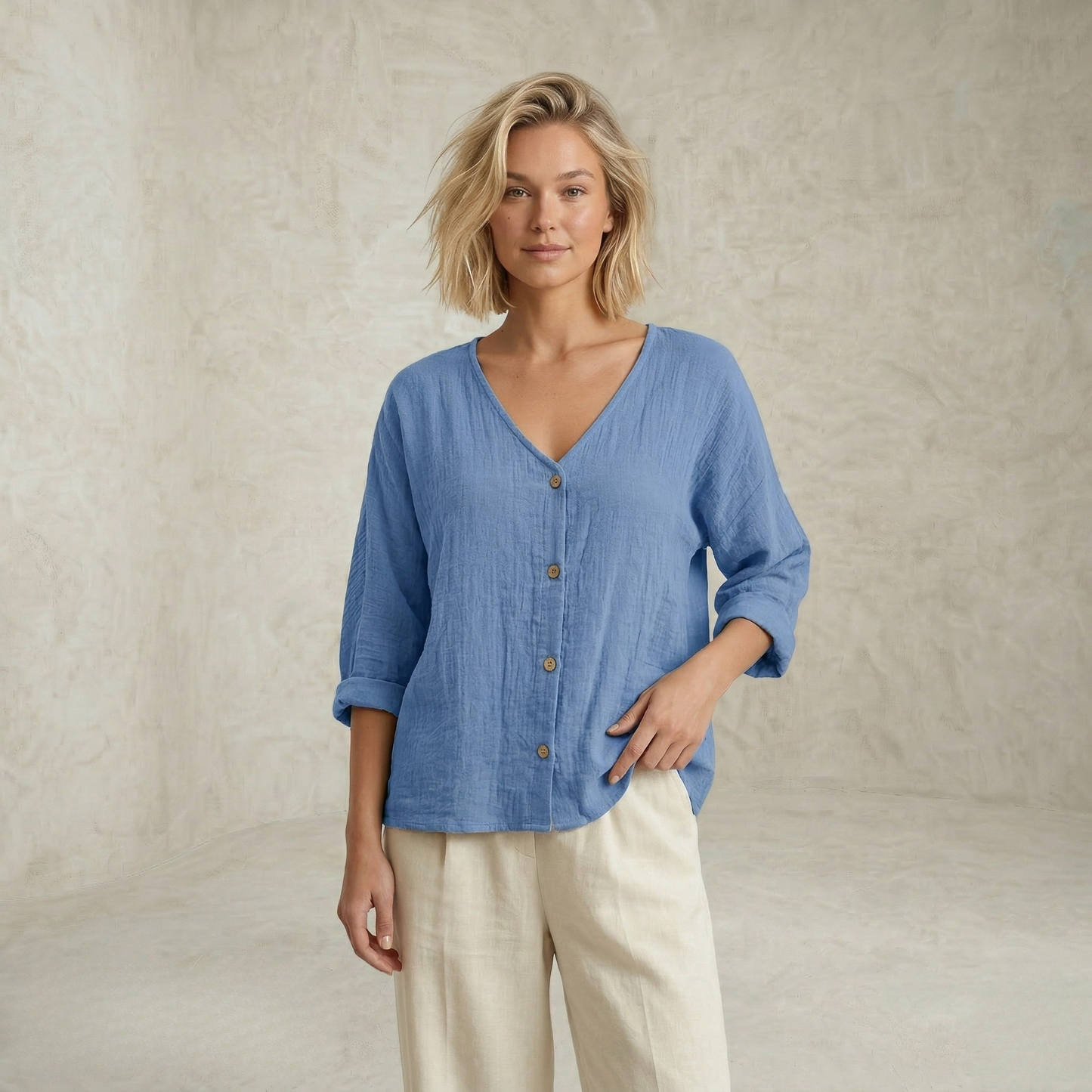 Maria | Refined Button Front Sophisticated Blouse