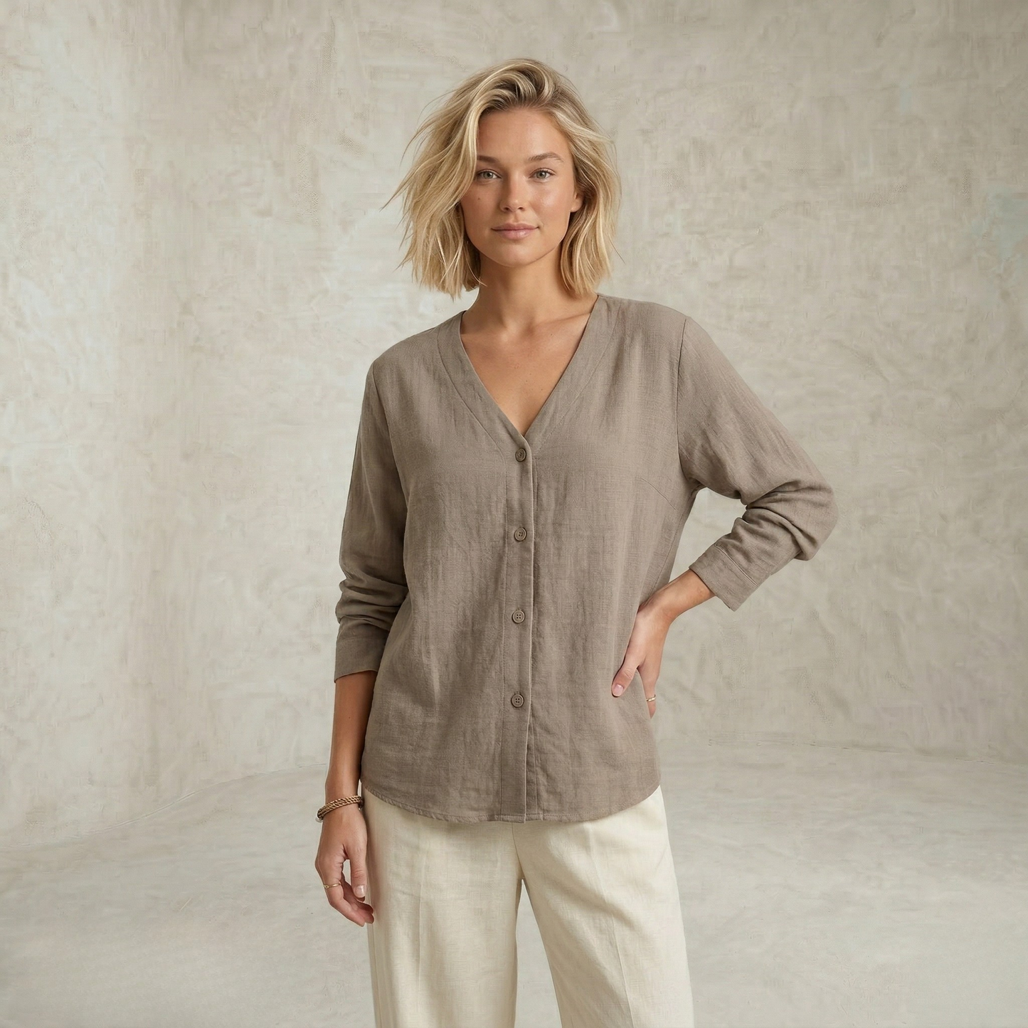 Maria | Refined Button Front Sophisticated Blouse