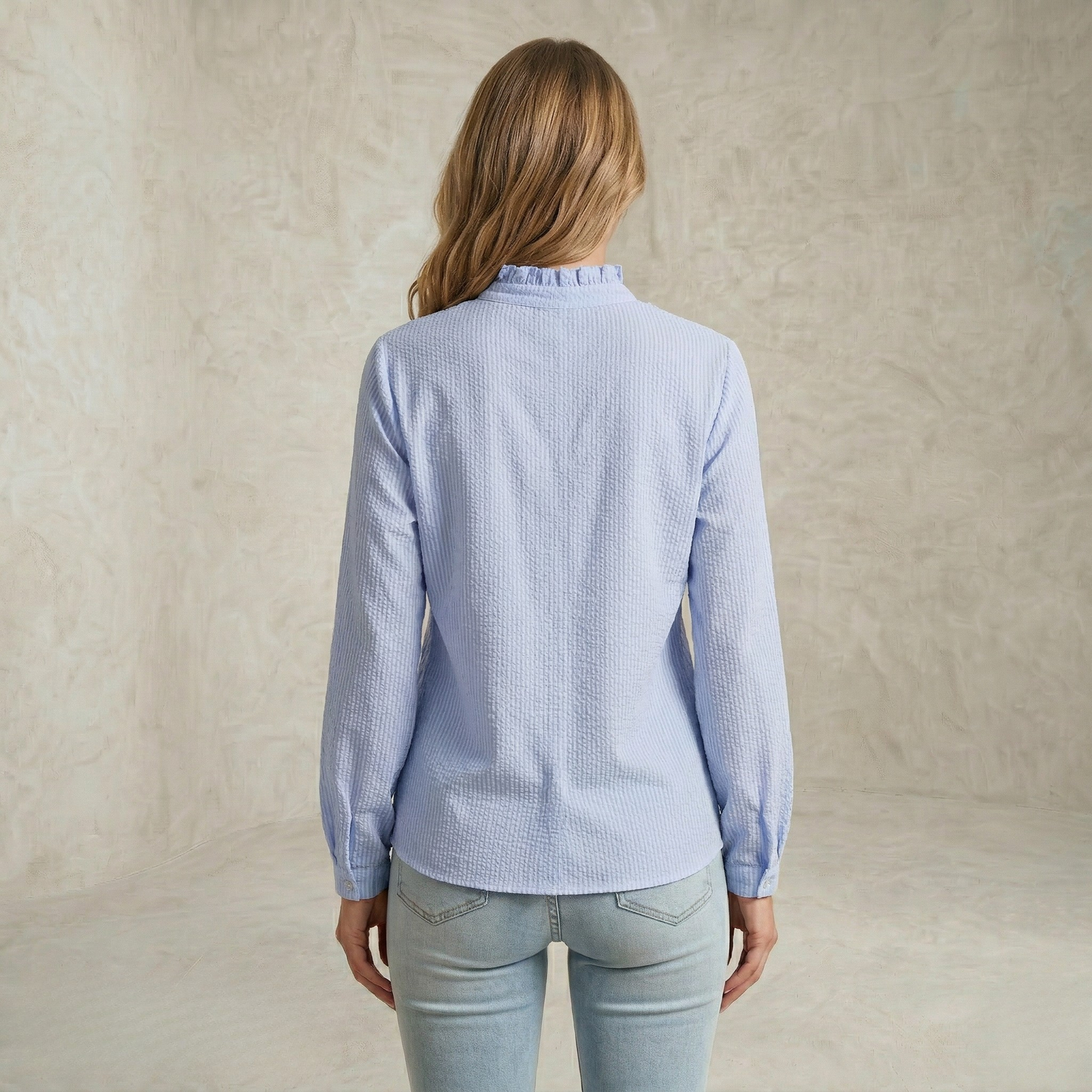 Marianne | Soft Textured Ruffle Elegant Blouse