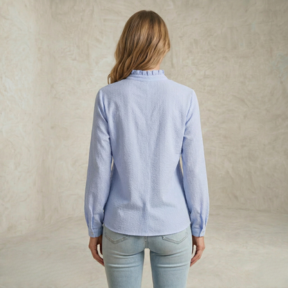 Marianne | Soft Textured Ruffle Elegant Blouse