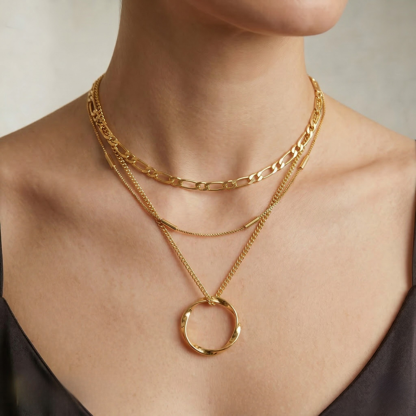Marie | The Layered Open Circle Necklace