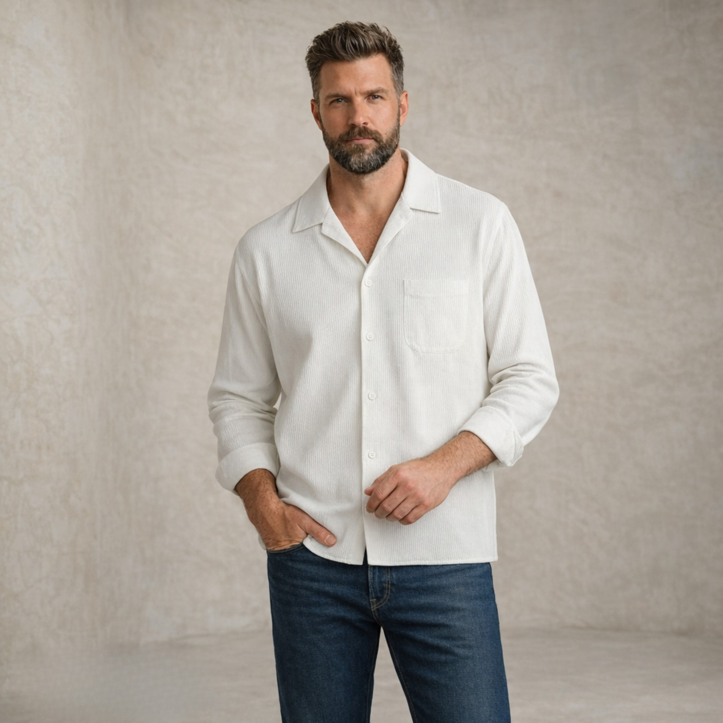 Michael | Textured Pocket Blouse