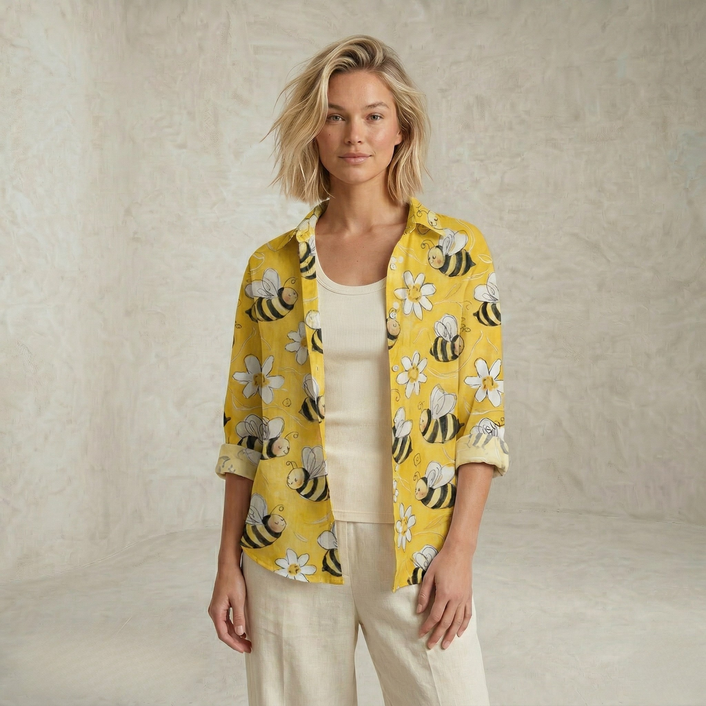 Monica | Bee Blossom Print Blouse