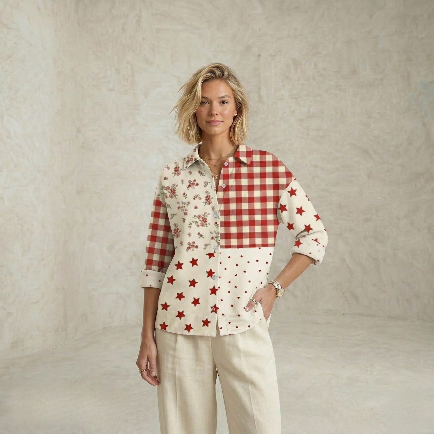 Naomi | Country Patchwork Charm Patchwork Blouse
