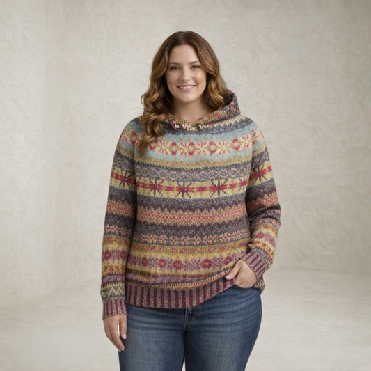 Nova | Hooded Pattern Knitted Sweater