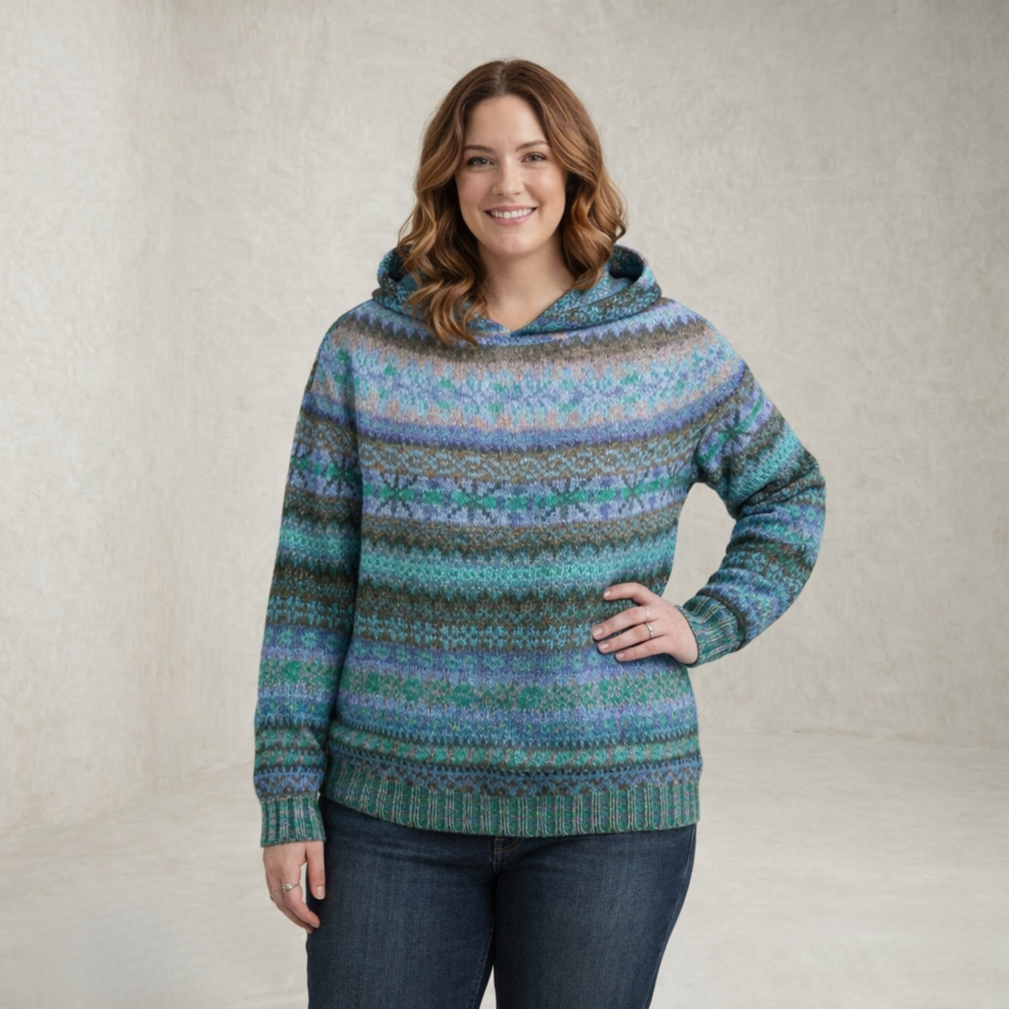 Nova | Hooded Pattern Knitted Sweater