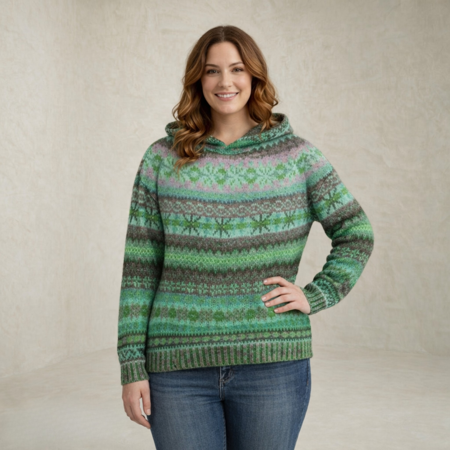 Nova | Hooded Pattern Knitted Sweater