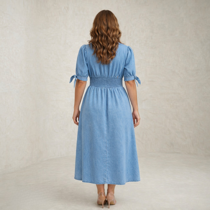 Paige | Buttoned Denim Maxi Dress