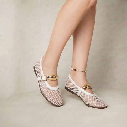 Portia | Breathable Open-Weave Flats