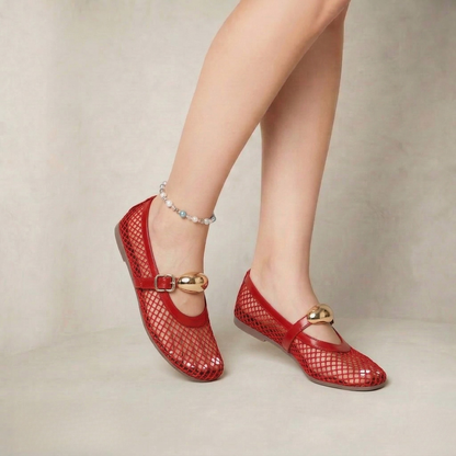 Portia | Breathable Open-Weave Flats