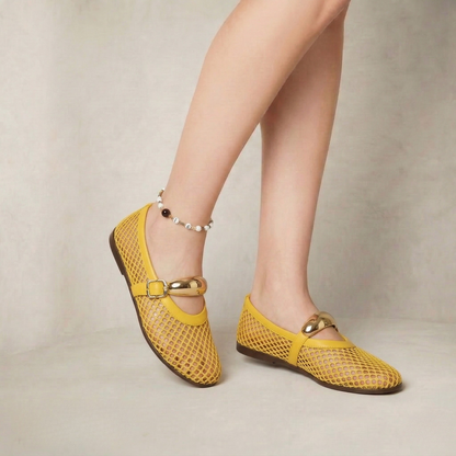 Portia | Breathable Open-Weave Flats