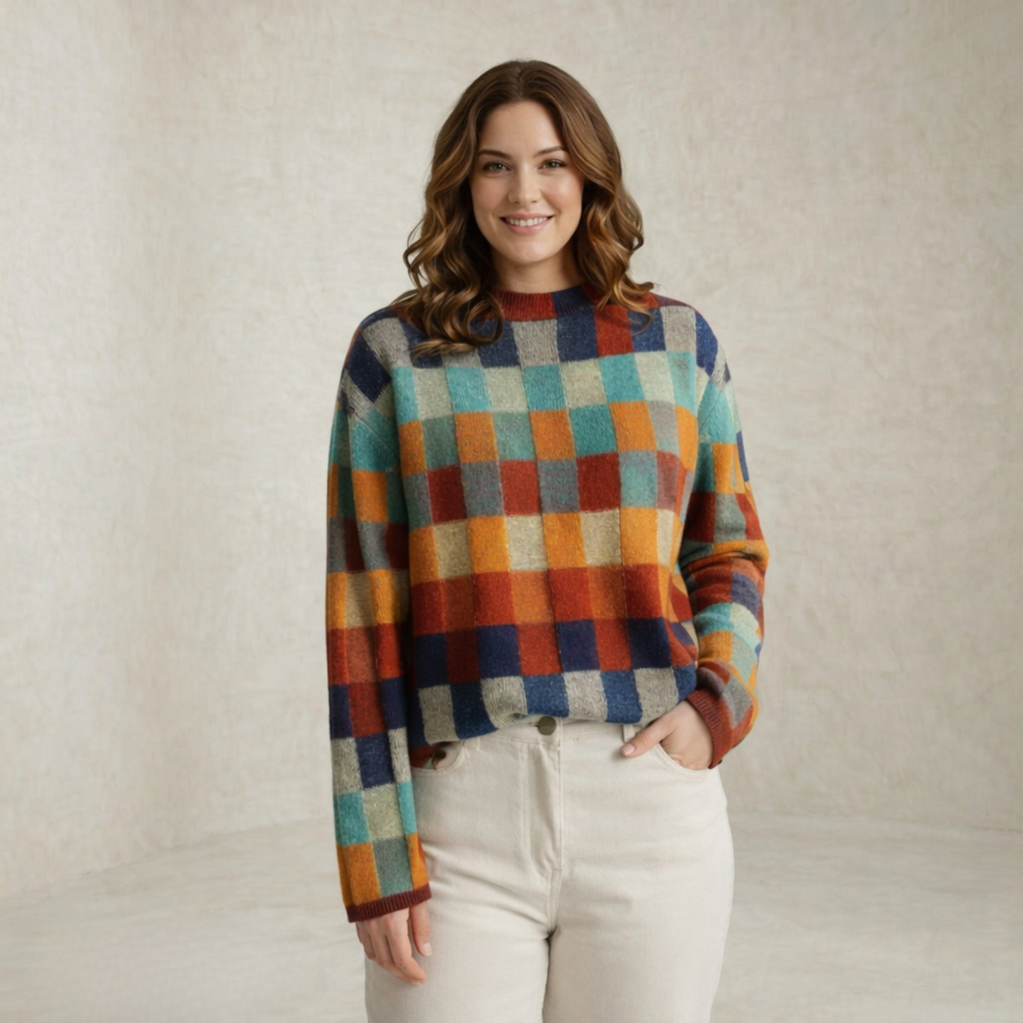 Riley | Check Pattern Knitted Sweater