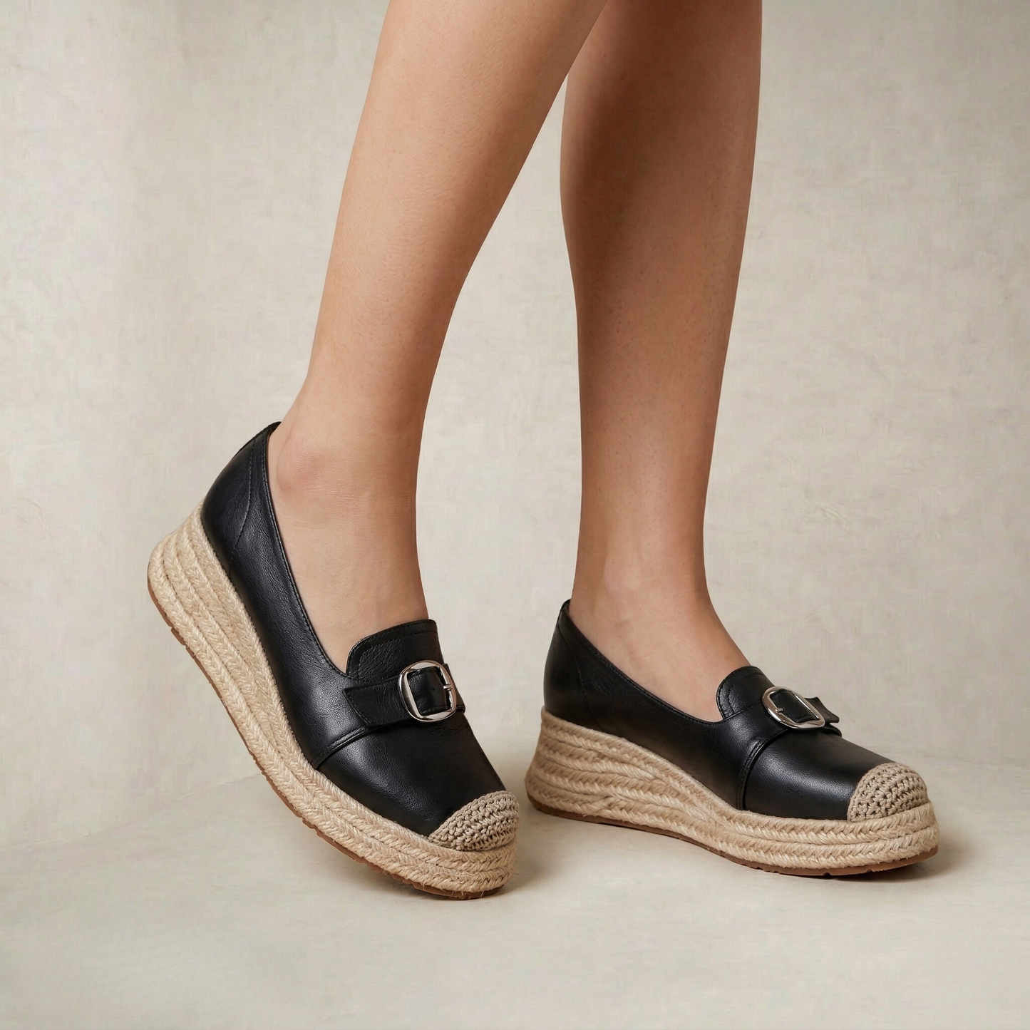 Rosalie | Braided Platform Genuine Leather Sandals
