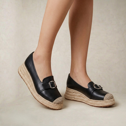 Rosalie | Braided Platform Genuine Leather Sandals