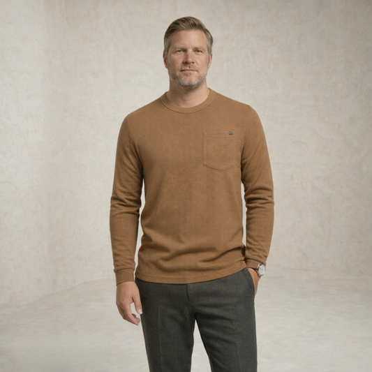 Sebastian | Waffle Knit Pocket Sweater