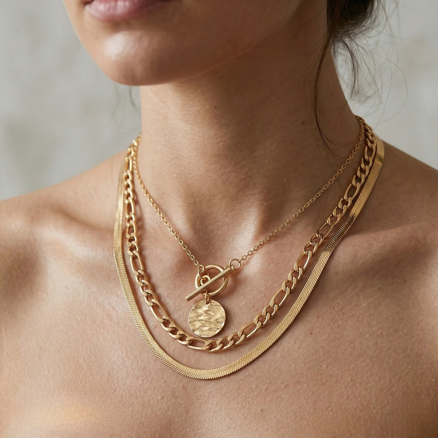 Sylvie | Gold-Plated Textured Coin Set