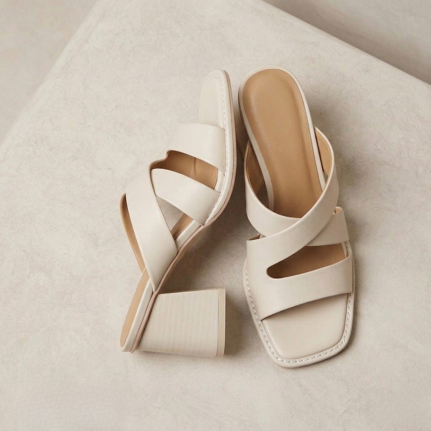 Tiffany | Smooth Genuine Leather Block Heels