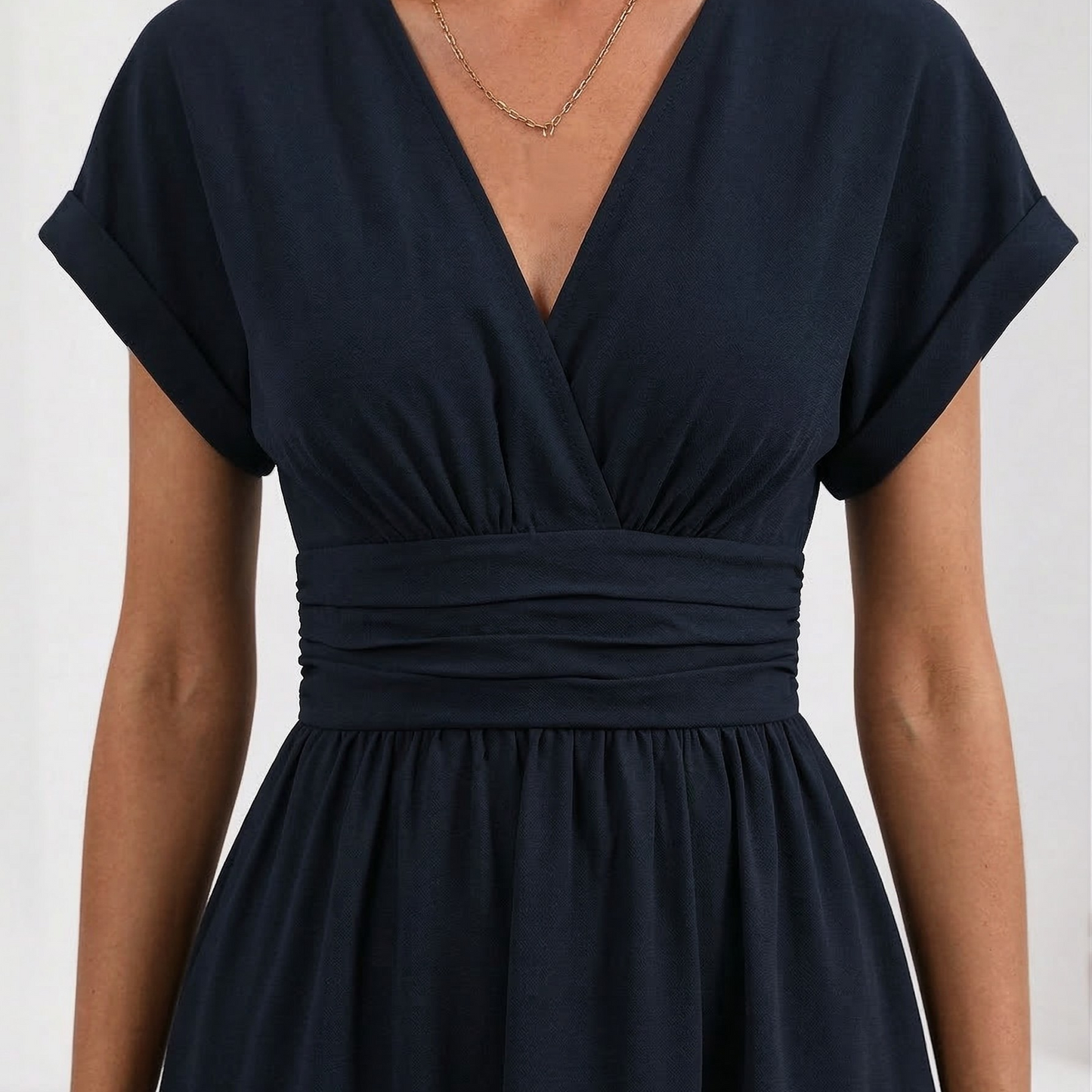 Violet | Modern Edge V-Neck Midi Dress