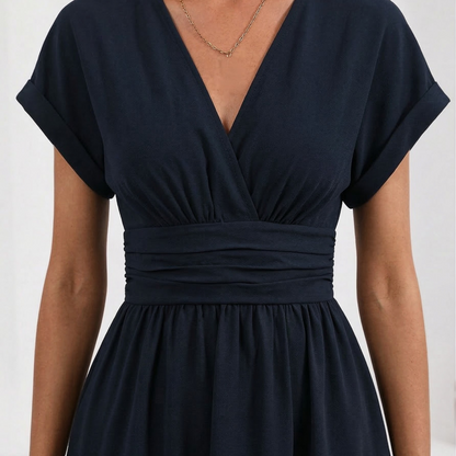 Violet | Modern Edge V-Neck Midi Dress