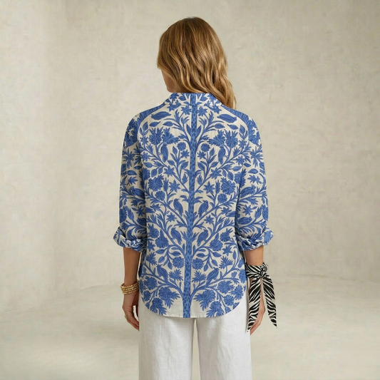 Veronique | Elegant Relaxed-Fit Garden Print Top