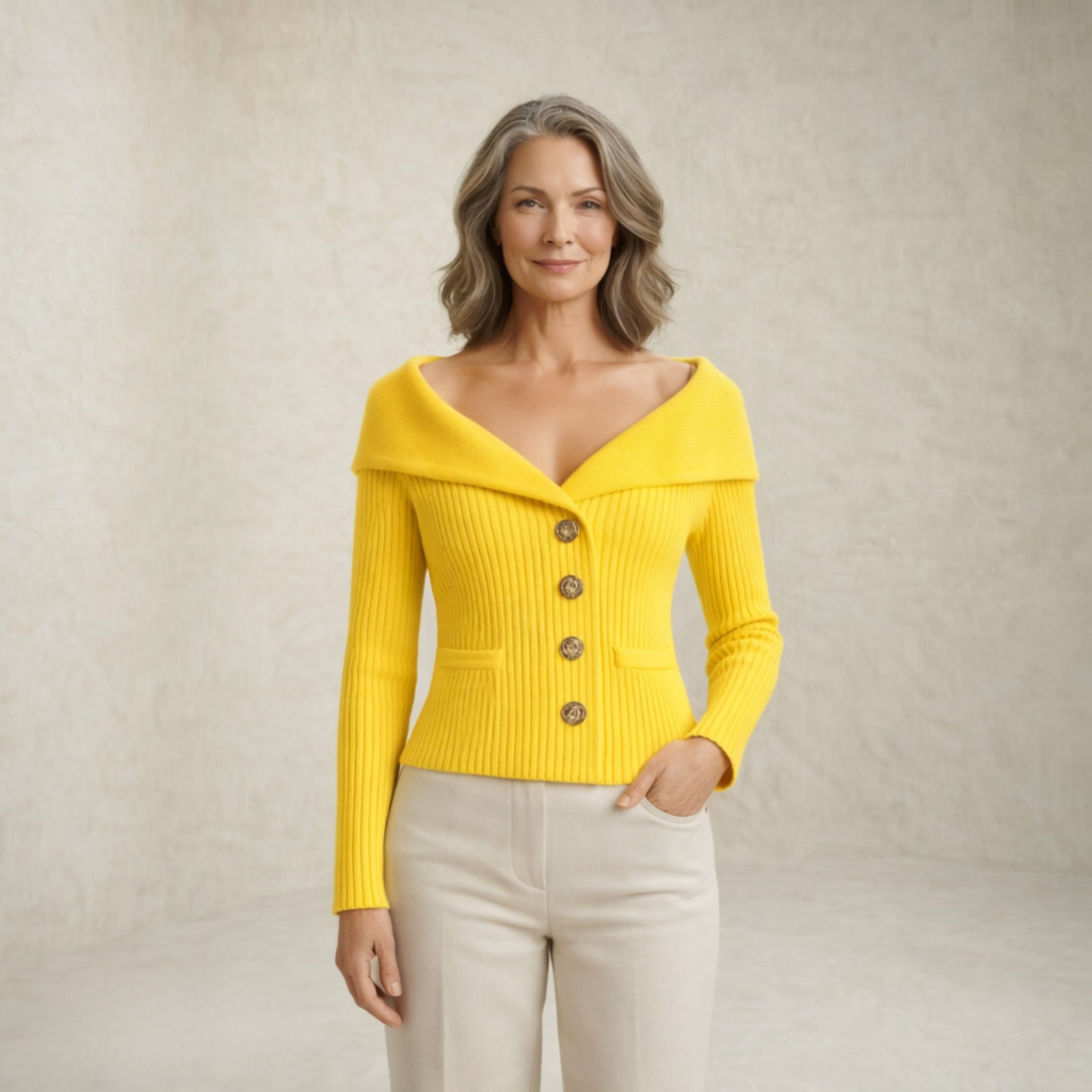 Victoria | Ribbed Buttoned Sweater