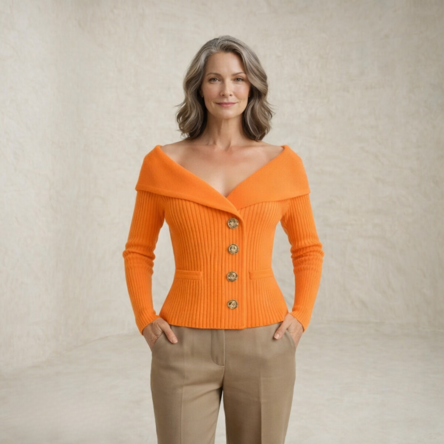 Victoria | Ribbed Buttoned Sweater