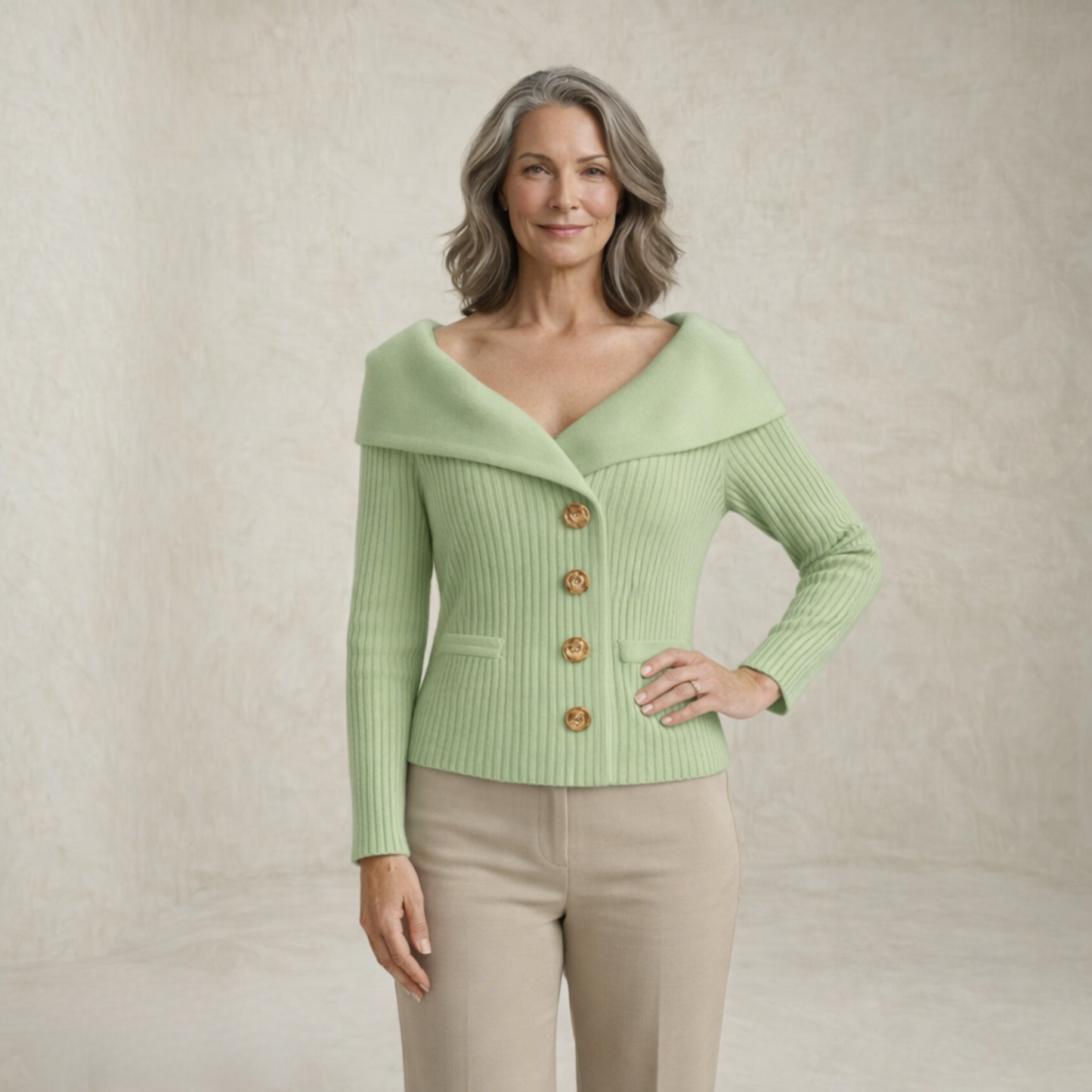 Victoria | Ribbed Buttoned Sweater