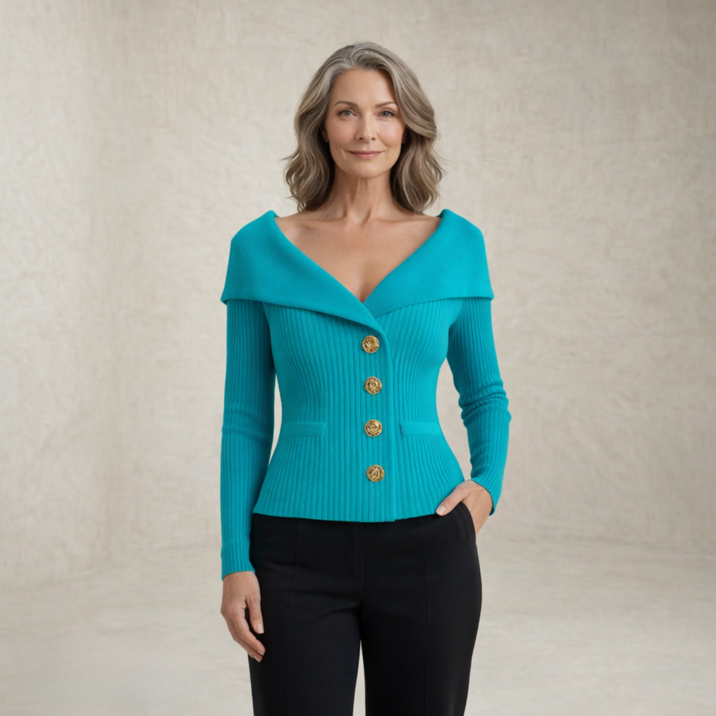 Victoria | Ribbed Buttoned Sweater
