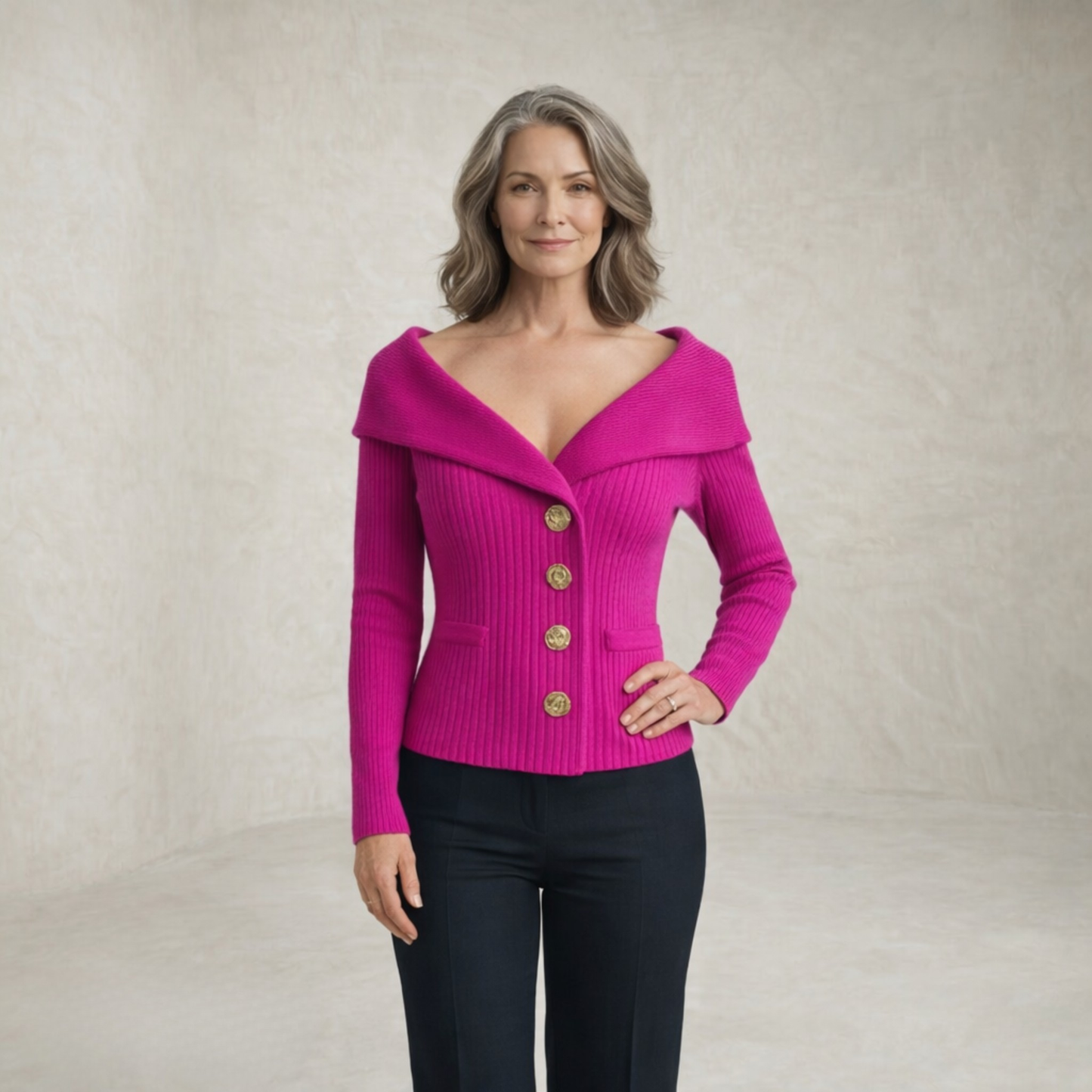 Victoria | Ribbed Buttoned Sweater