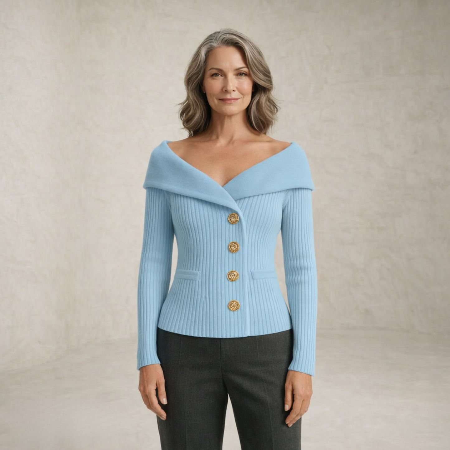 Victoria | Ribbed Buttoned Sweater