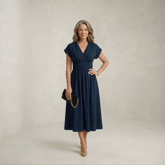 Violet | Modern Edge V-Neck Midi Dress