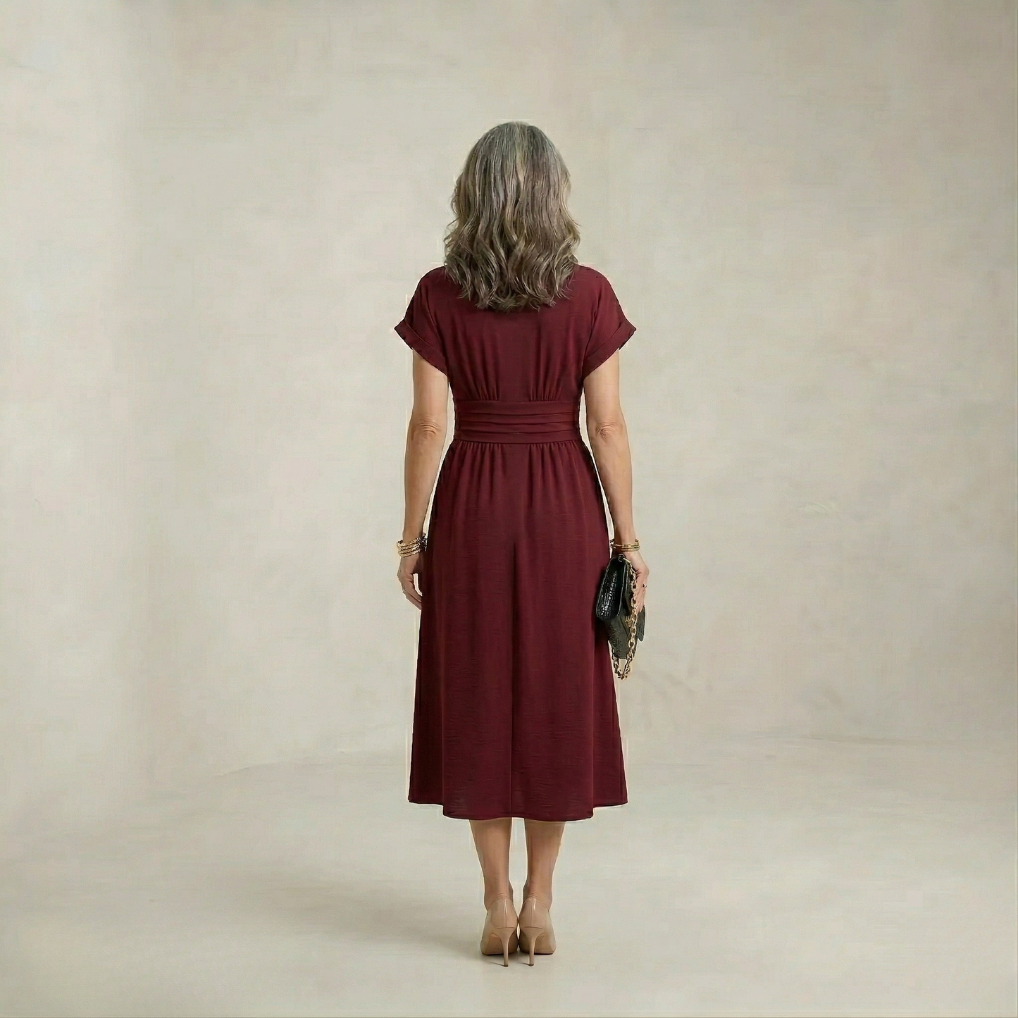 Violet | Modern Edge V-Neck Midi Dress