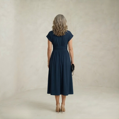 Violet | Modern Edge V-Neck Midi Dress