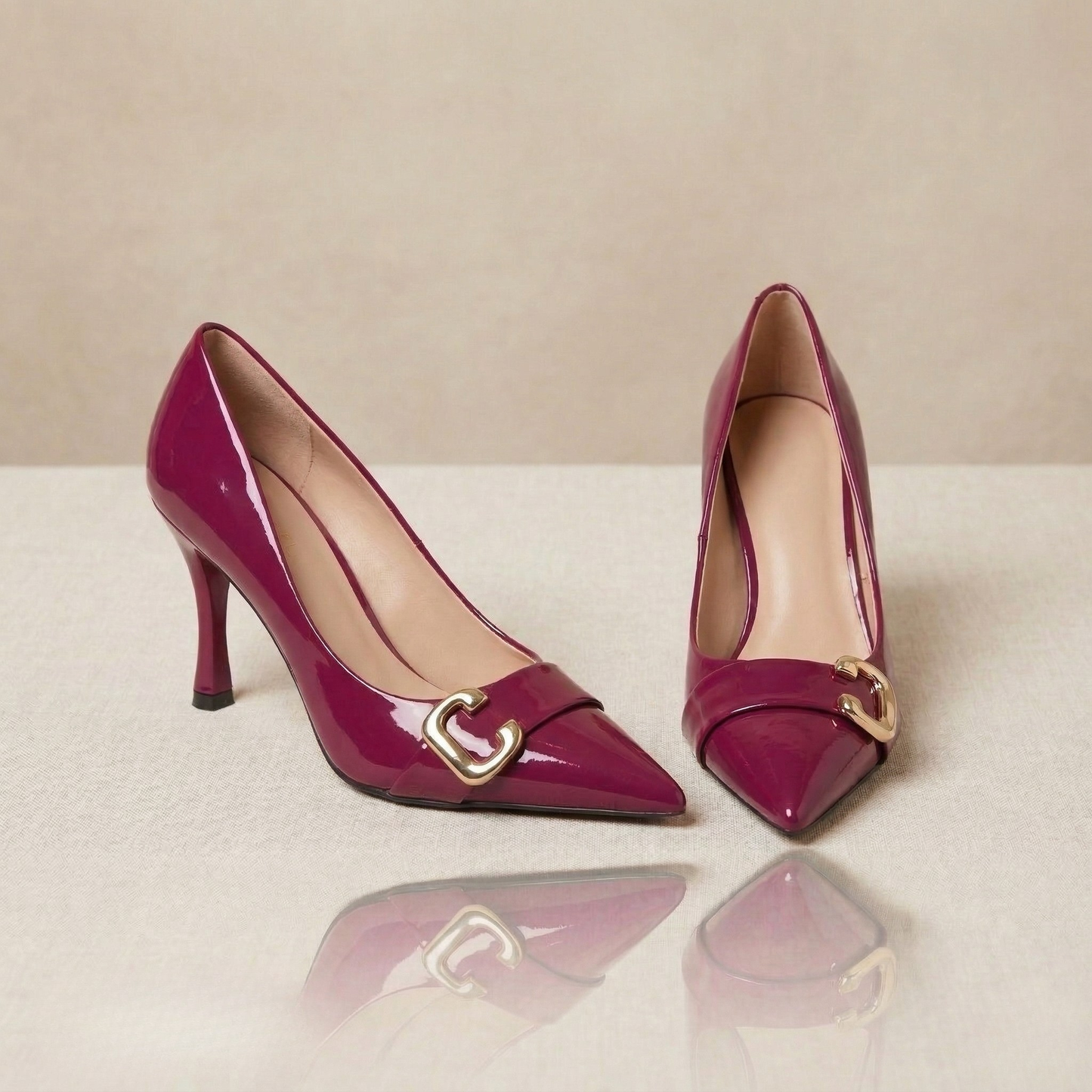 Vivian | Elegant High-Shine Genuine Leather Pumps