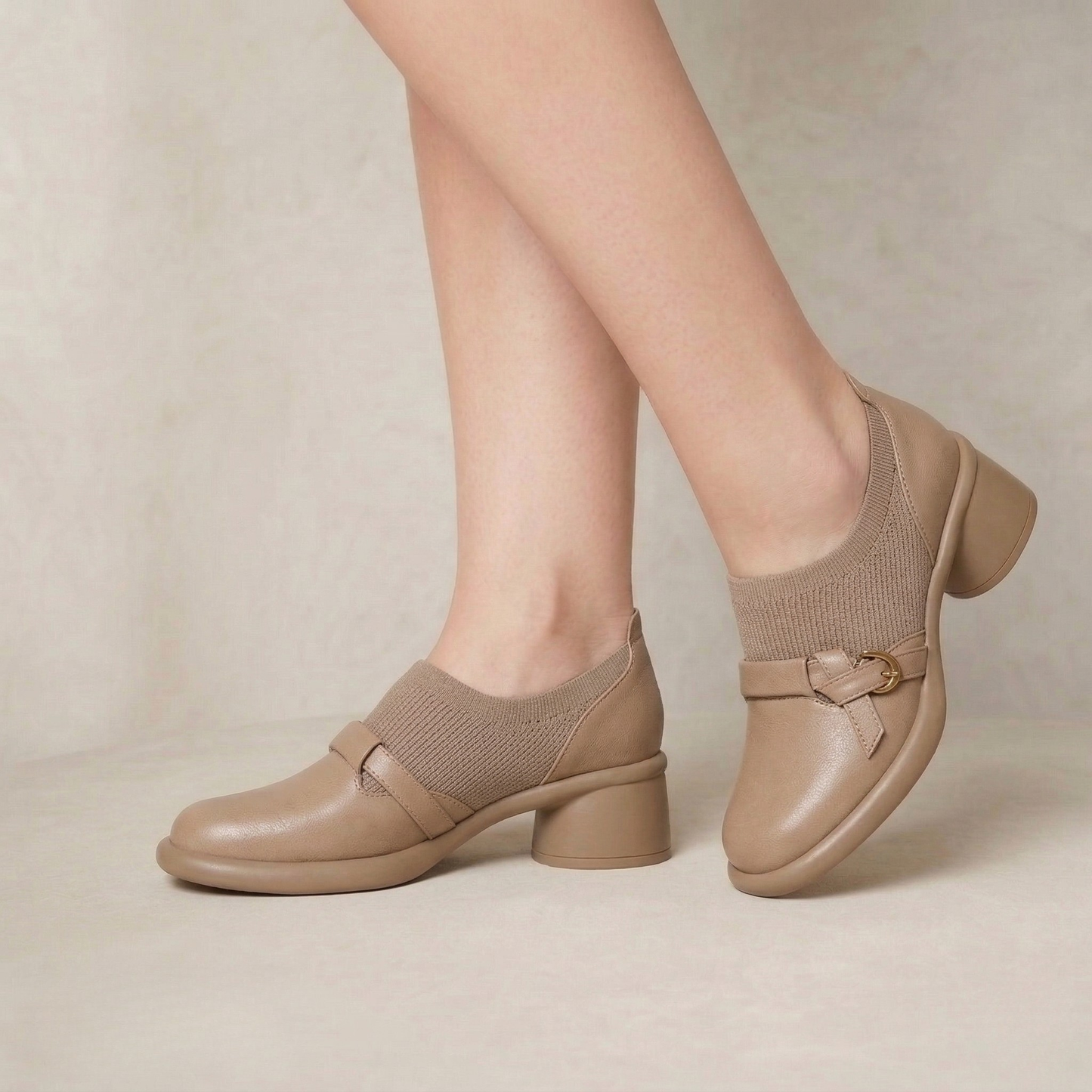 Willa | Polished Genuine Leather Buckle Heels