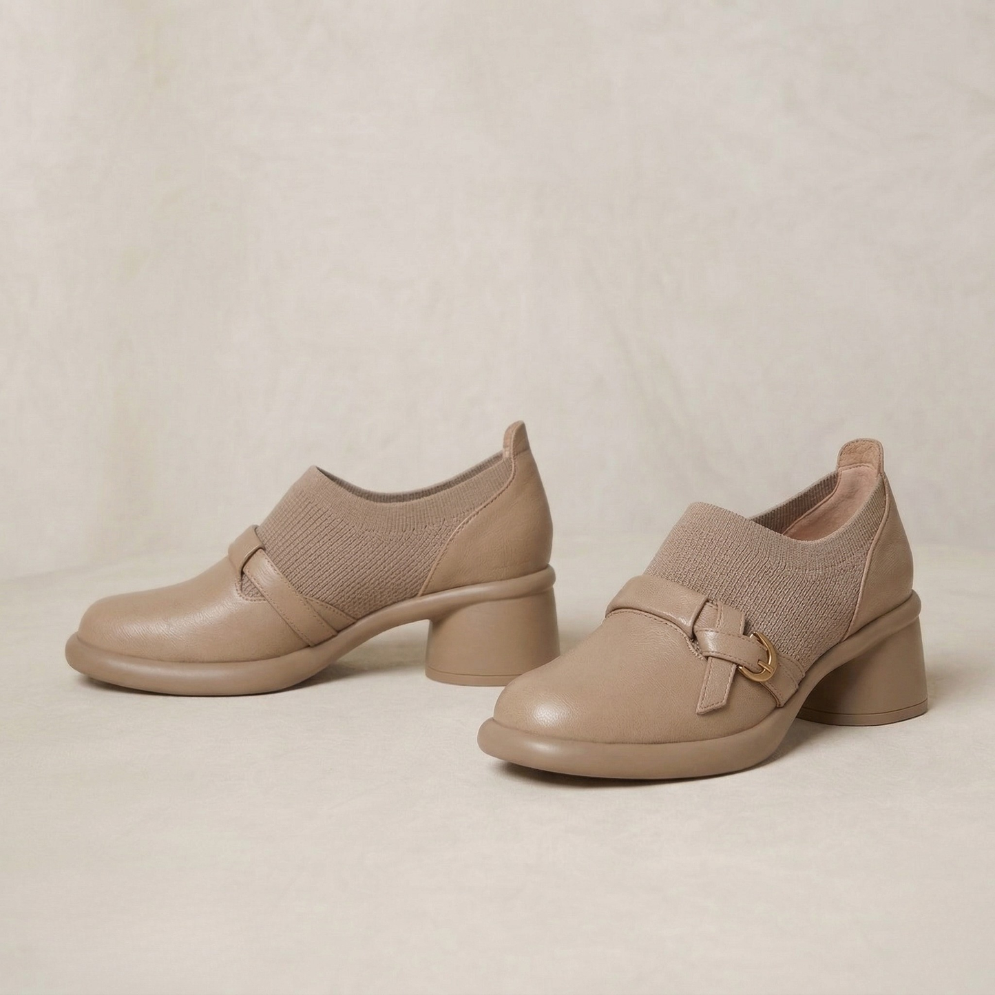Willa | Polished Genuine Leather Buckle Heels