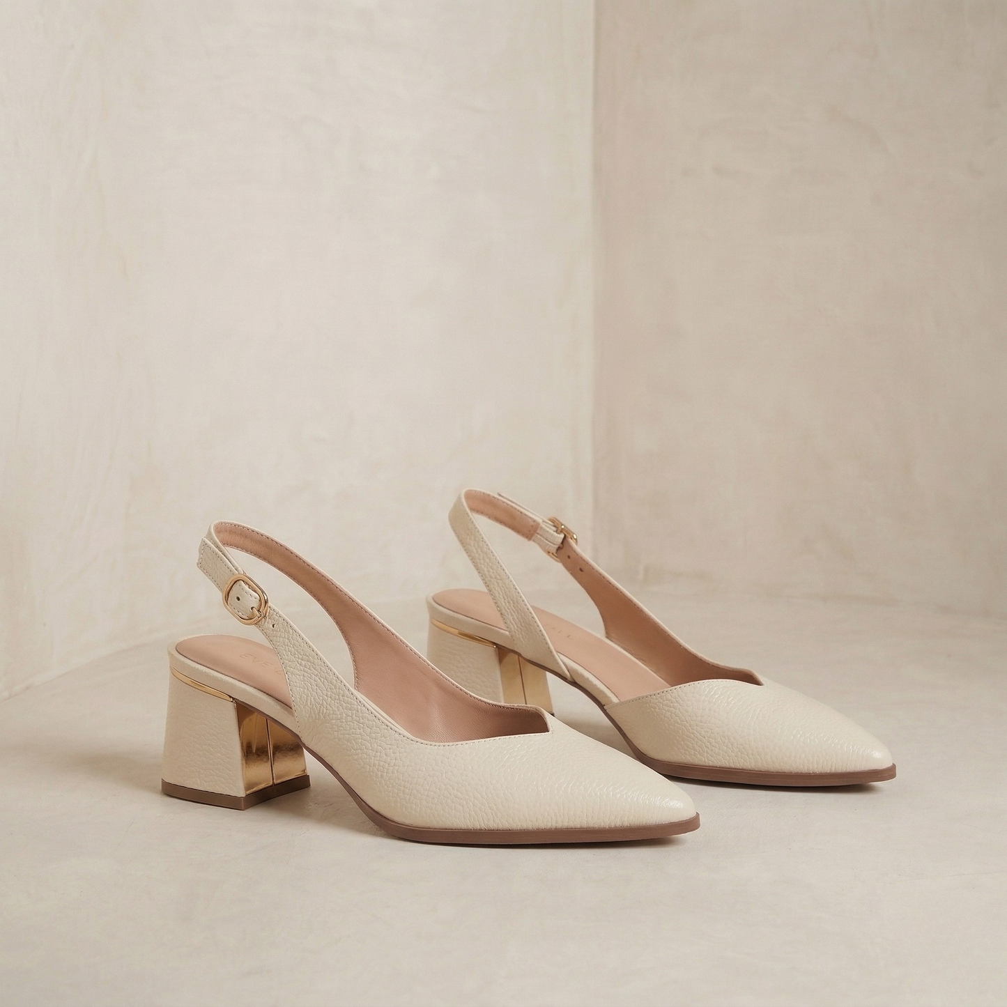 Xenia | Sleek Pointed-Toe Genuine Leather Slingbacks